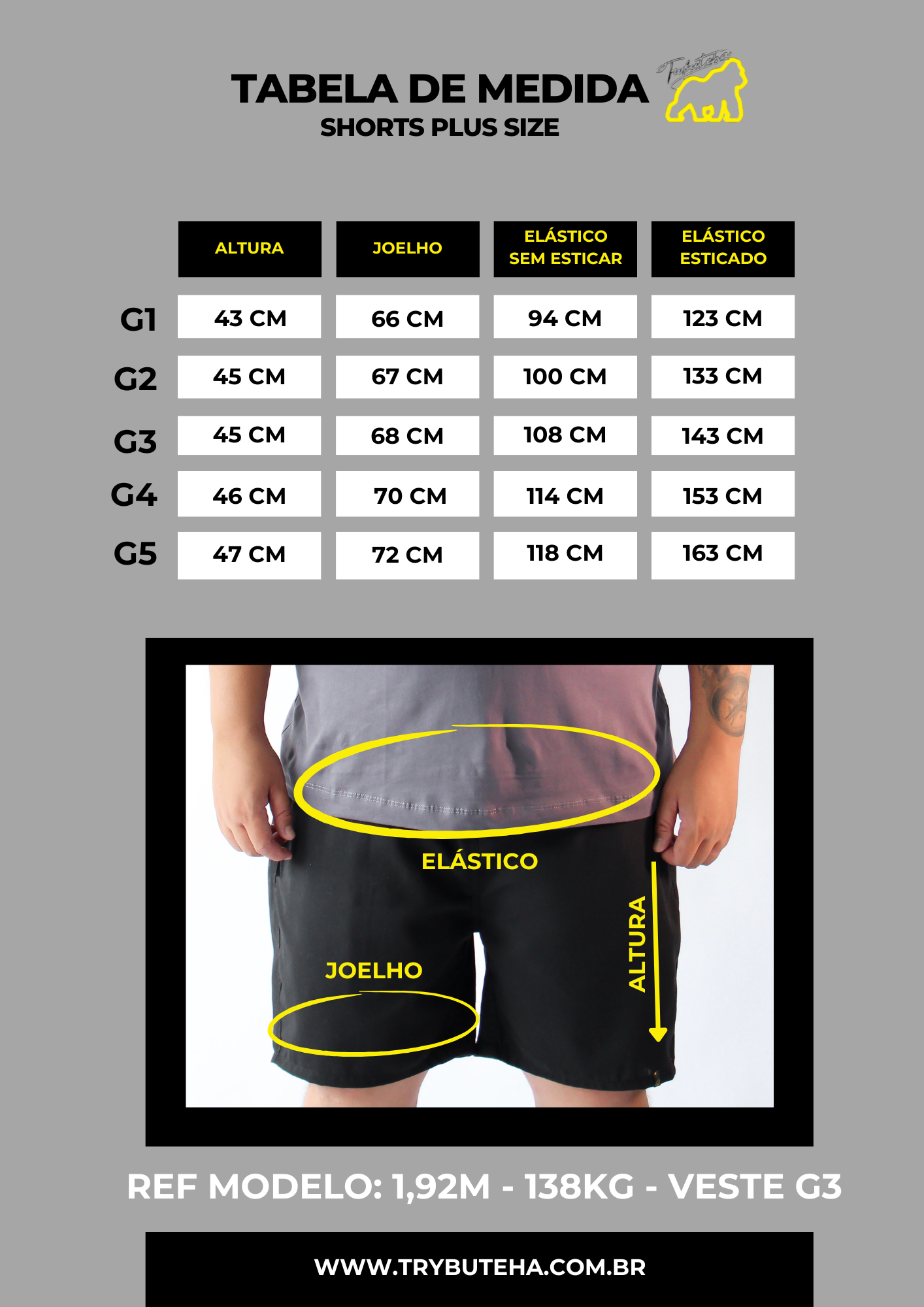 SHORT LINHO PREMIUM CARAMELO - PLUS SIZE