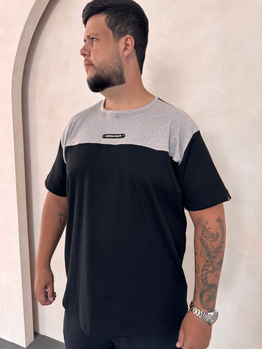 Camisa Titan Canelada Bicolor - Cinza + Preto