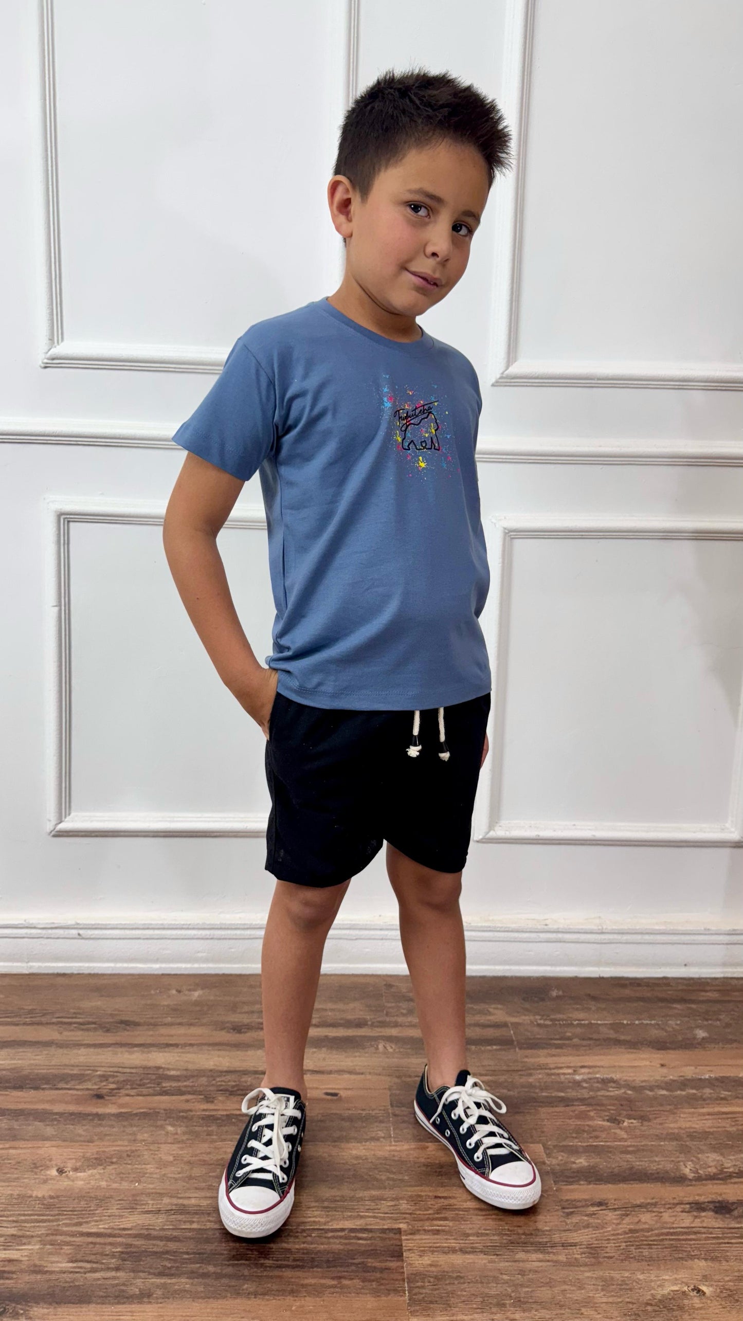 SHORT LINHO PRETO KIDS