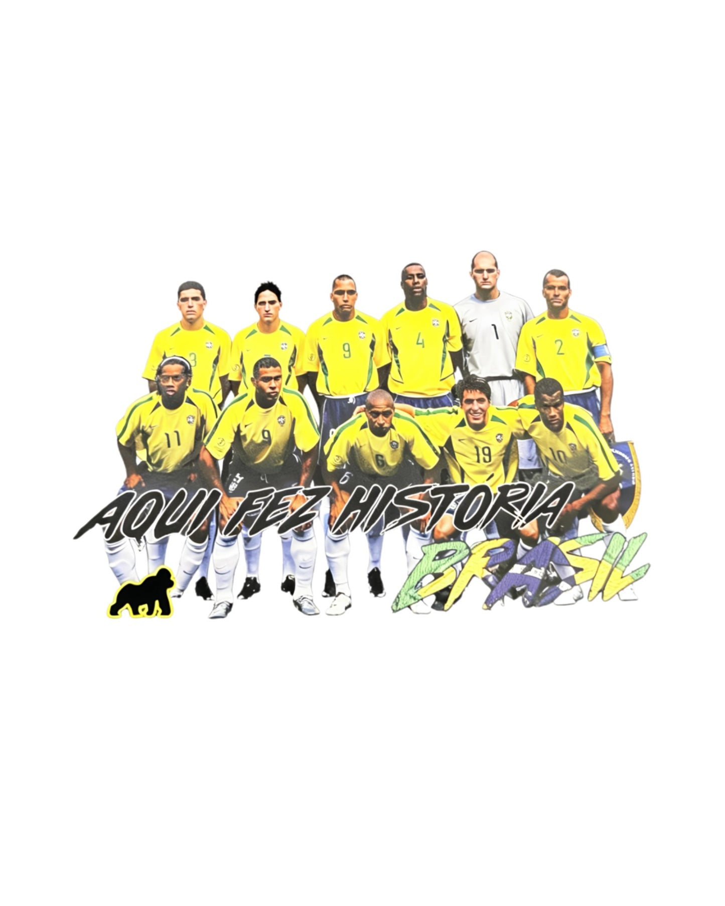 Camisa branca estampa retrô seleção