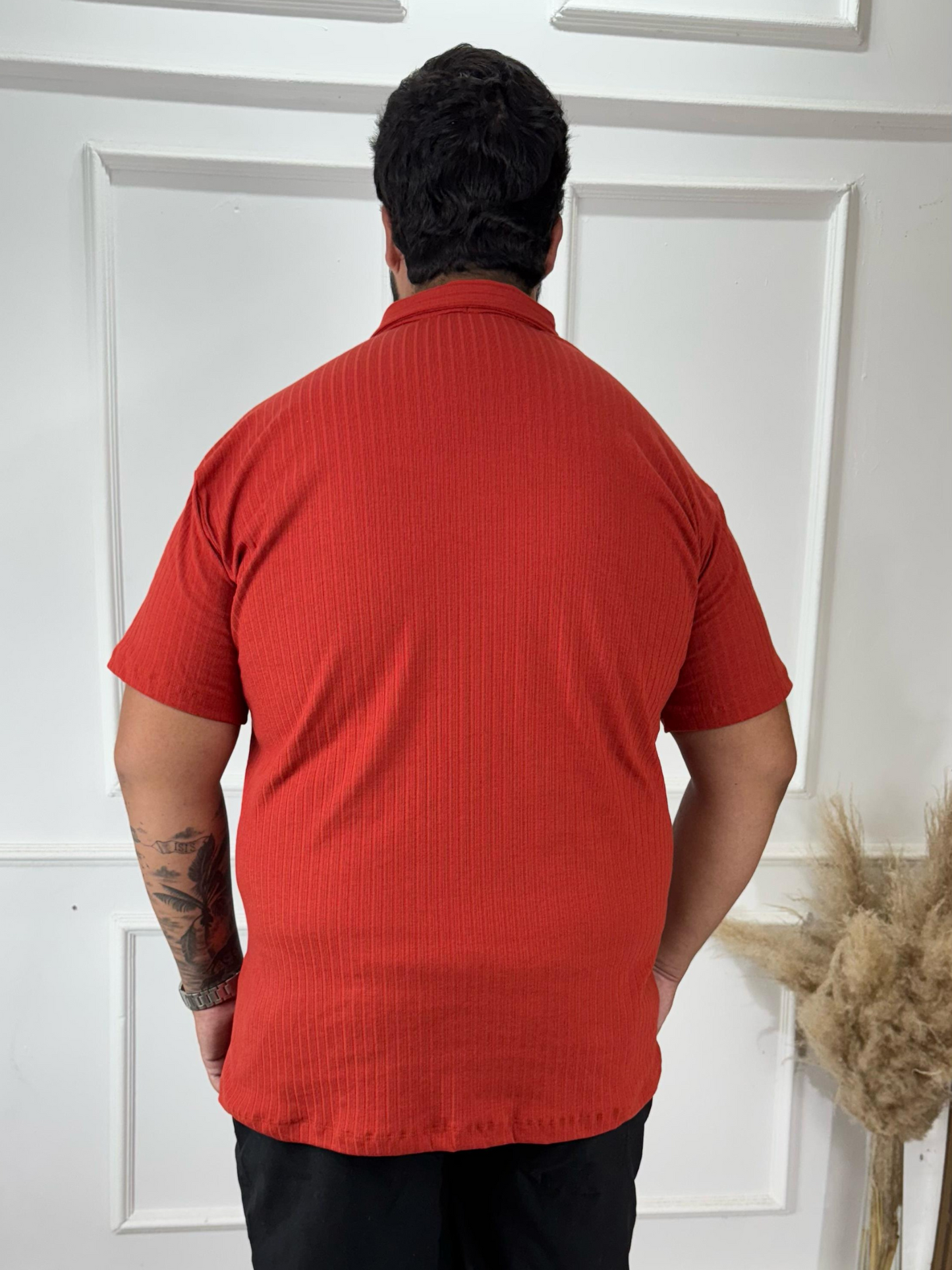 CAMISA SOCIAL TERRACOTA - PLUS SIZE