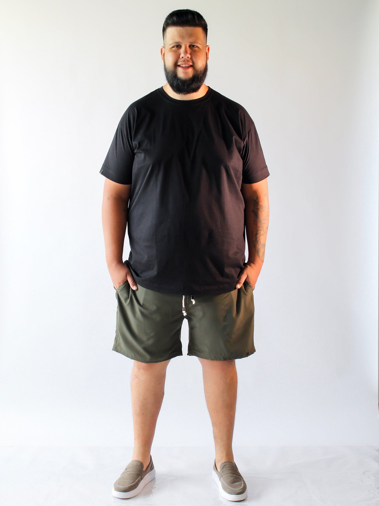 SHORT TACTEL VERDE MUSGO PLUS SIZE