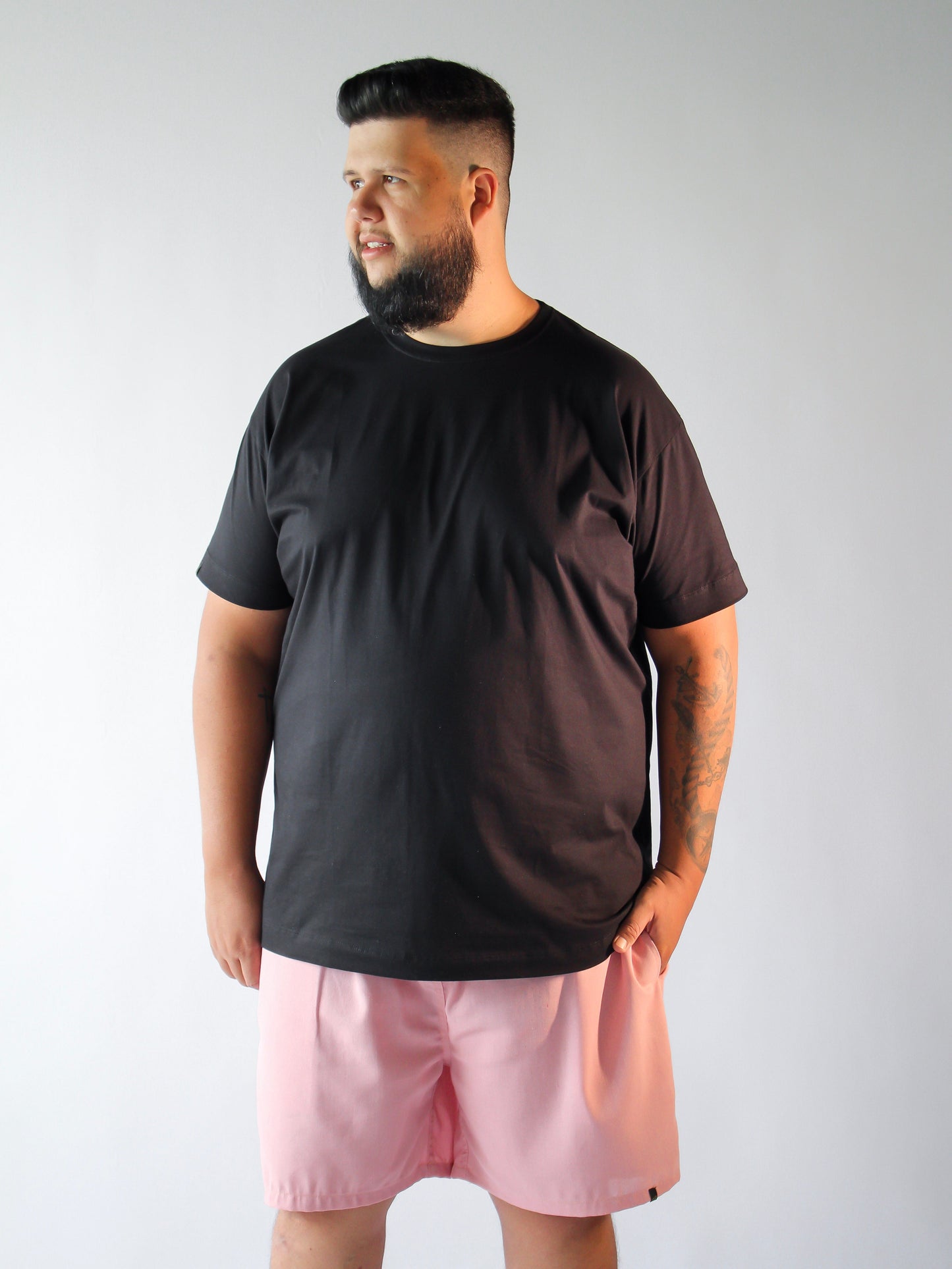 SHORT LINHO ROSA BEBÊ - PLUS SIZE