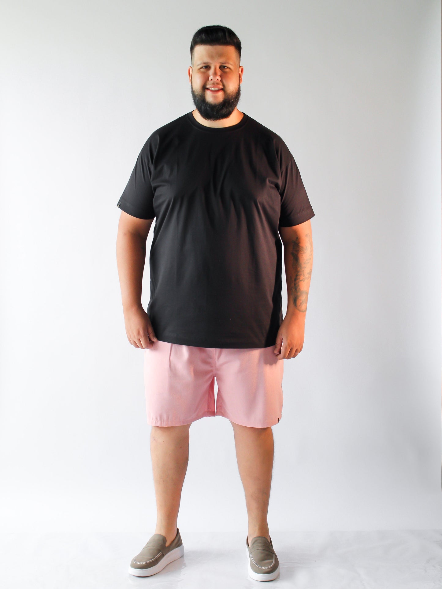 SHORT LINHO ROSA BEBÊ - PLUS SIZE