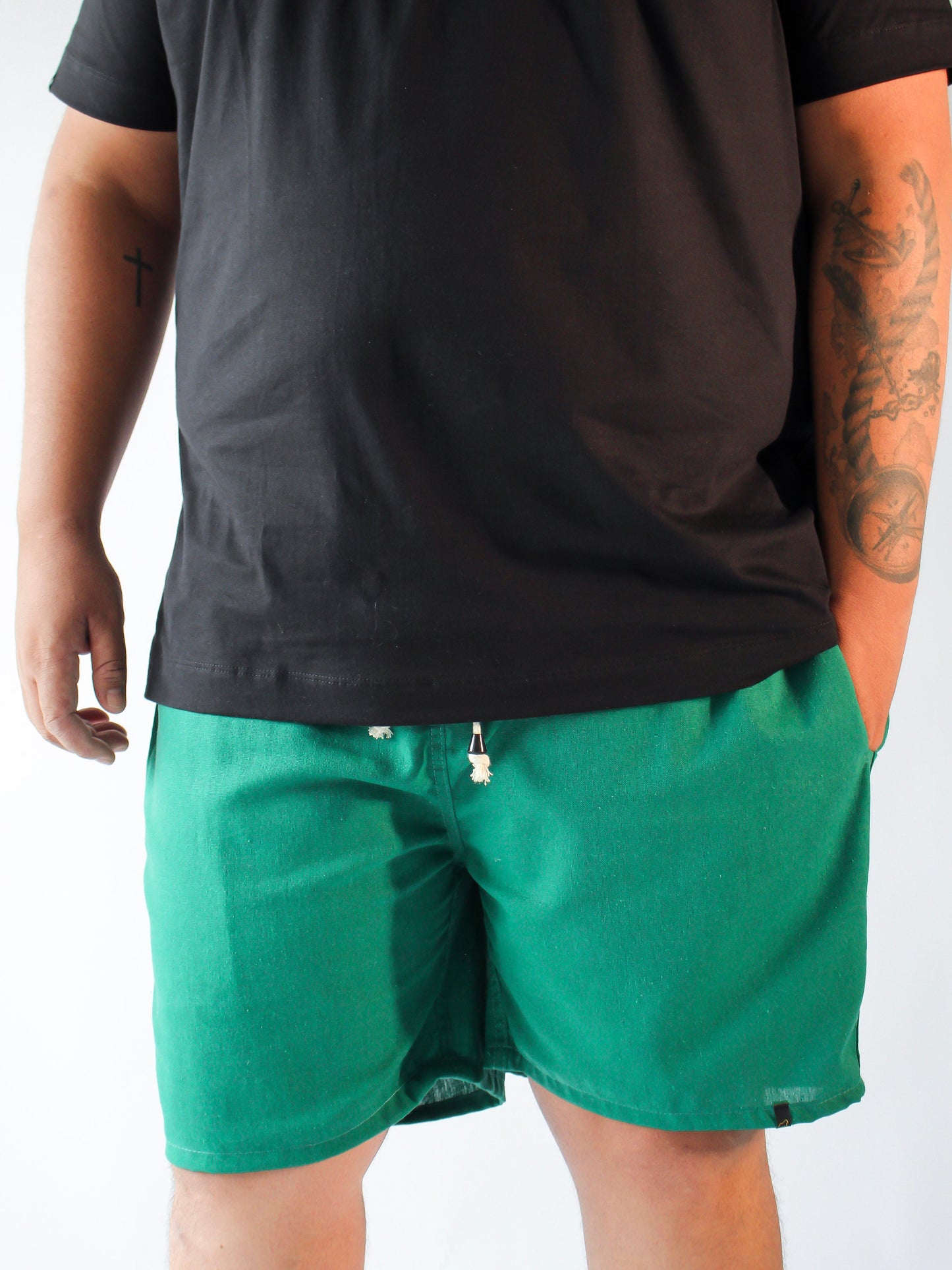 SHORT LINHO VERDE BANDEIRA - PLUS SIZE