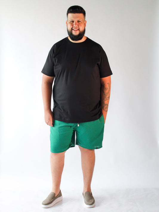 SHORT LINHO VERDE BANDEIRA - PLUS SIZE