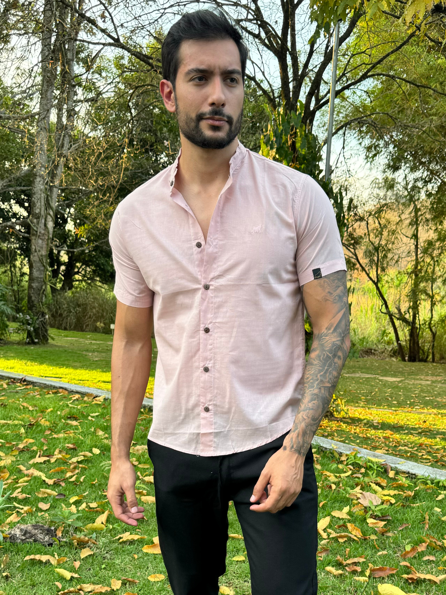 CAMISA SOCIAL LINHO ROSA