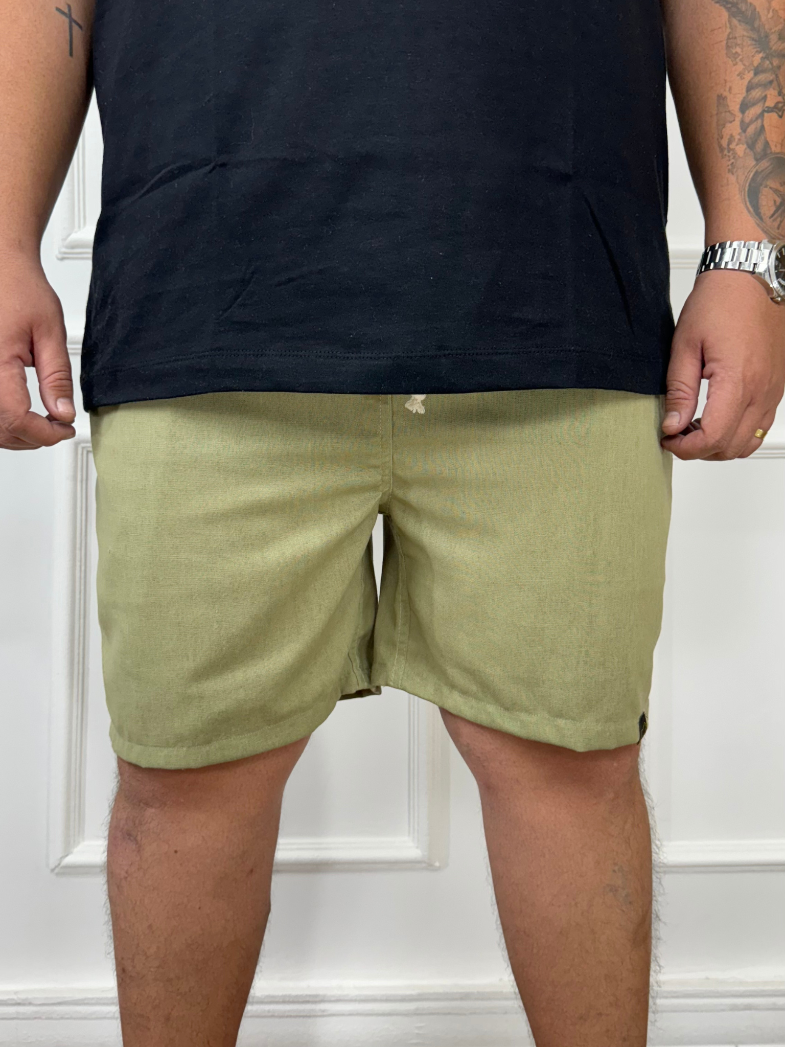 SHORT LINHO VERDE CHÁ PLUS SIZE