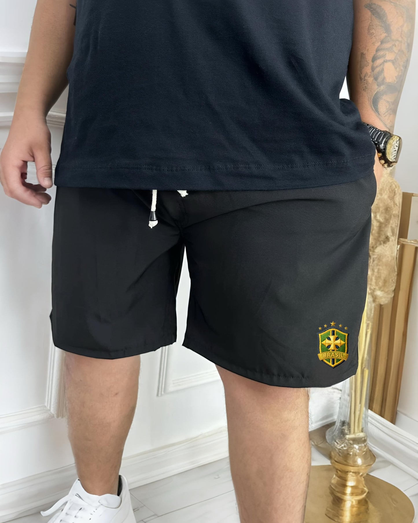 Short tactel preto BRASIL