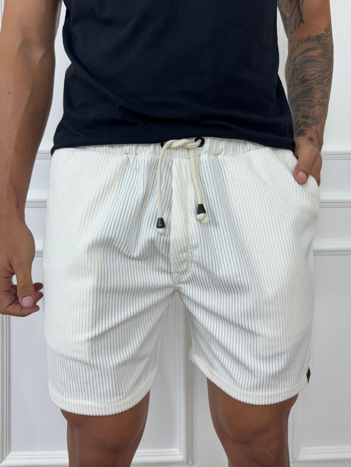 SHORT COTELÊ BRANCO