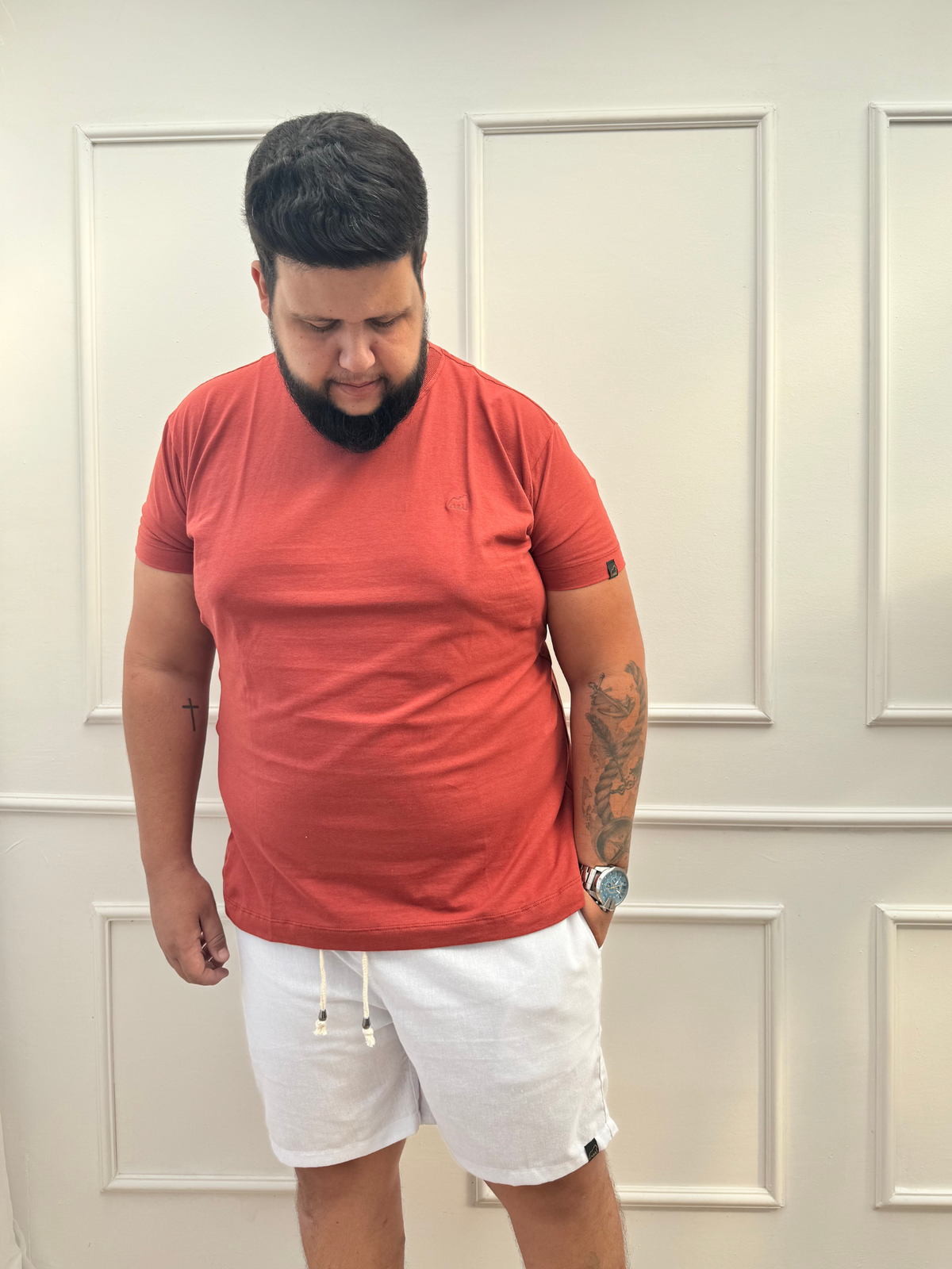 SHORT LINHO BRANCO PLUS SIZE