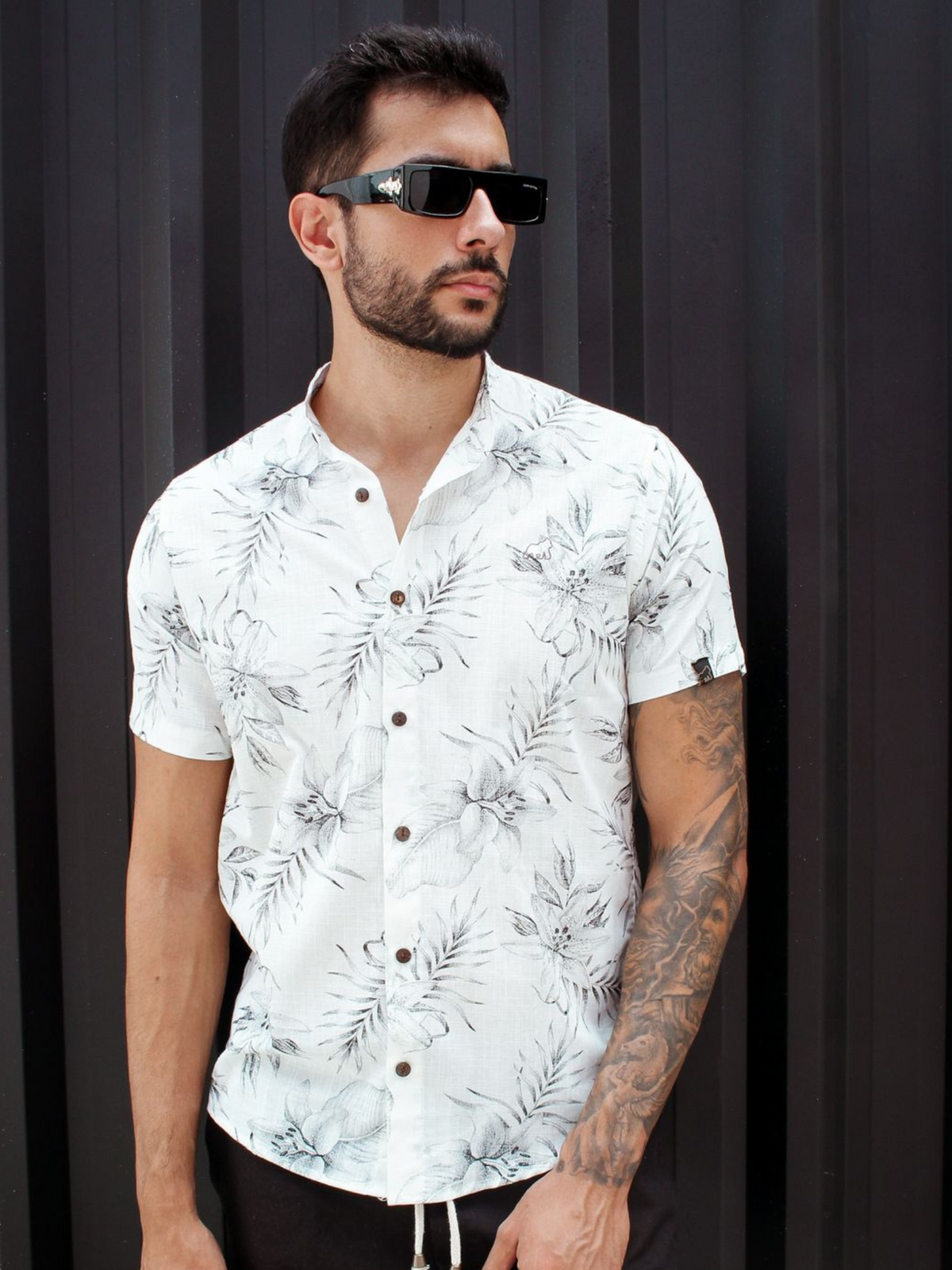 CAMISA SOCIAL LINHO FLORAL