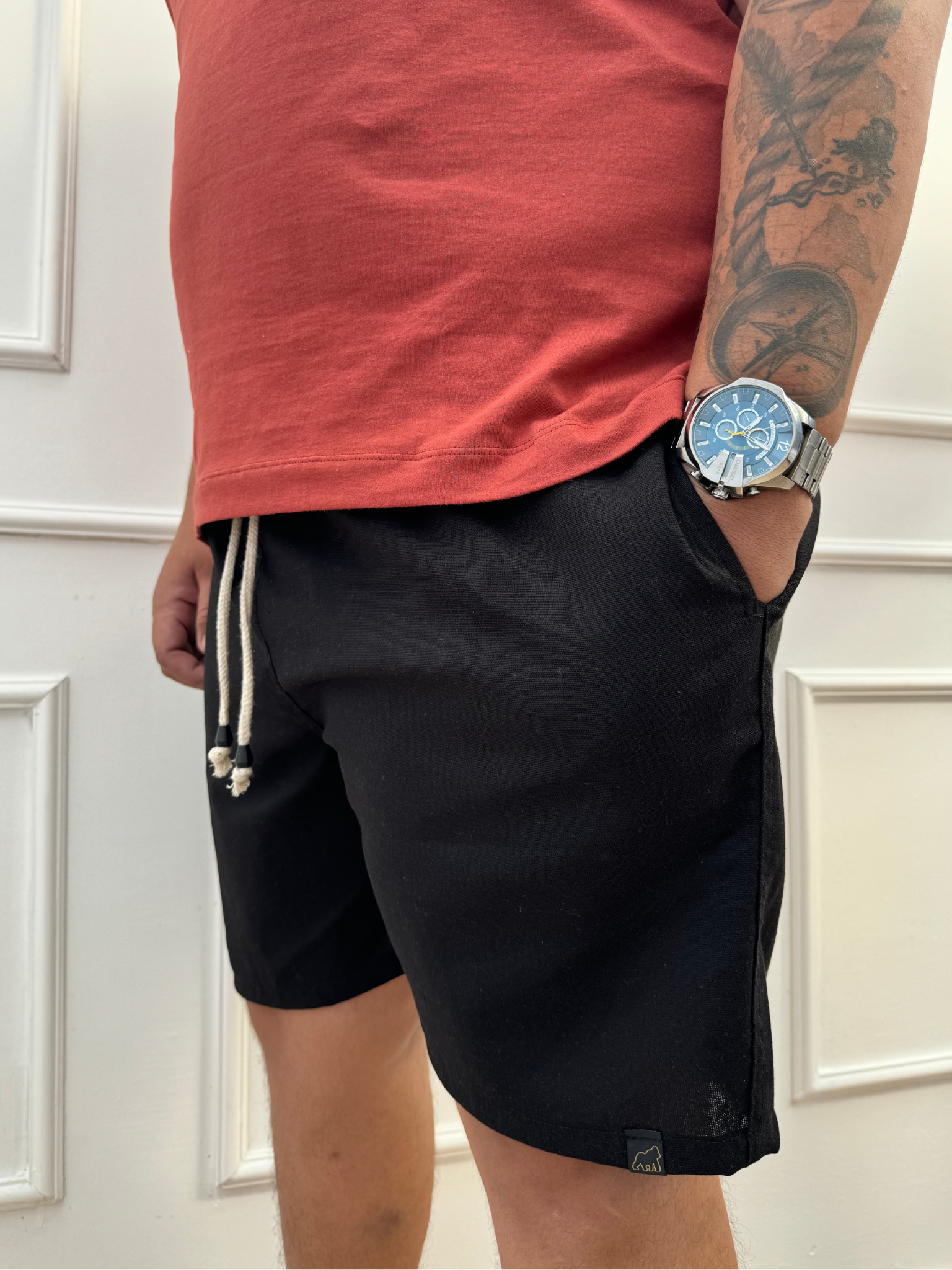 SHORT LINHO PRETO PLUS SIZE