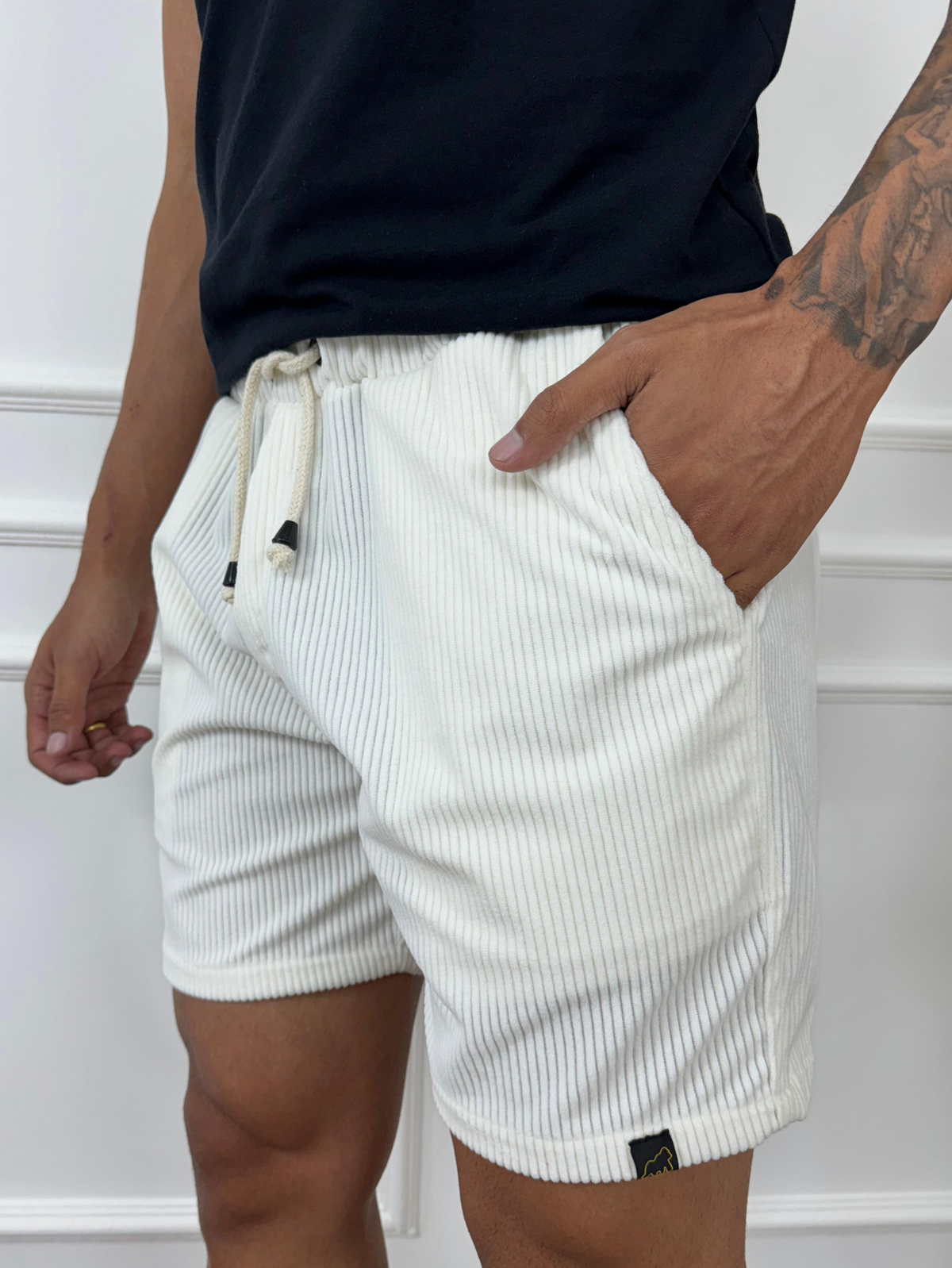 SHORT COTELÊ BRANCO