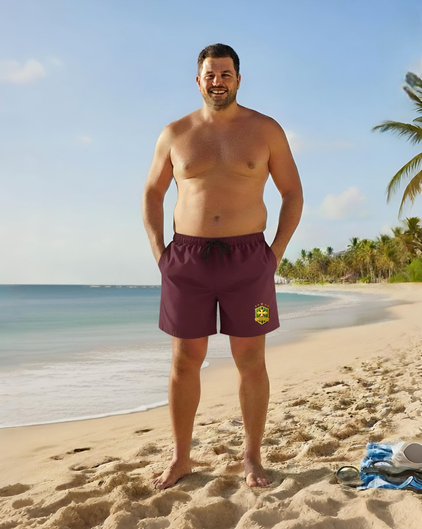 Short tactel bordo BRASIL