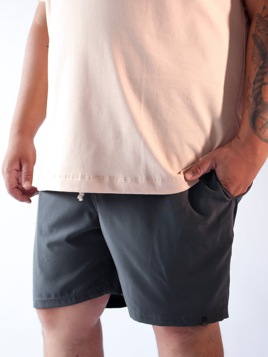 SHORT TACTEL CINZA PLUS SIZE