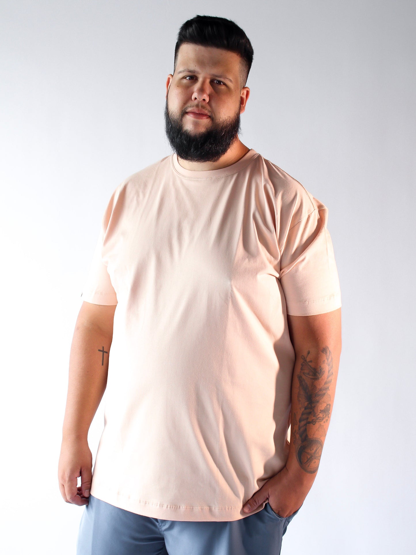 SHORT TACTEL AZUL PLUS SIZE
