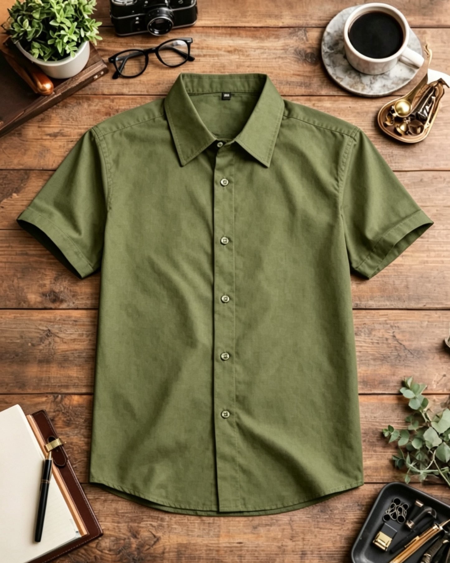 Camisa Social Titan - Verde Musgo