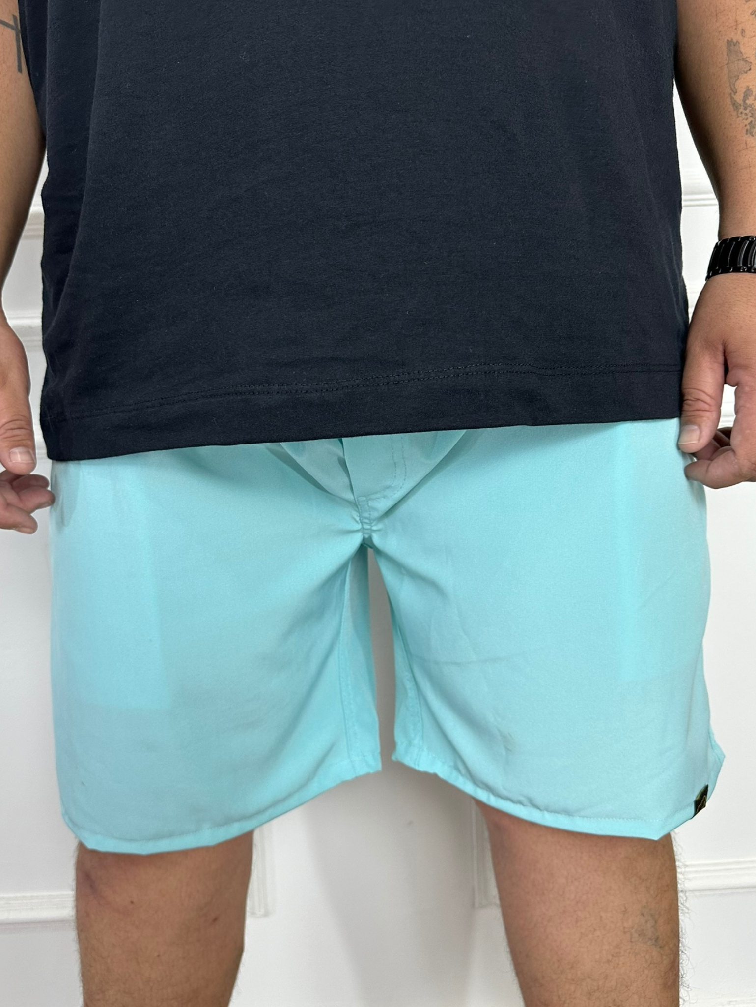 SHORT TACTEL VERDE ÁGUA PLUS SIZE