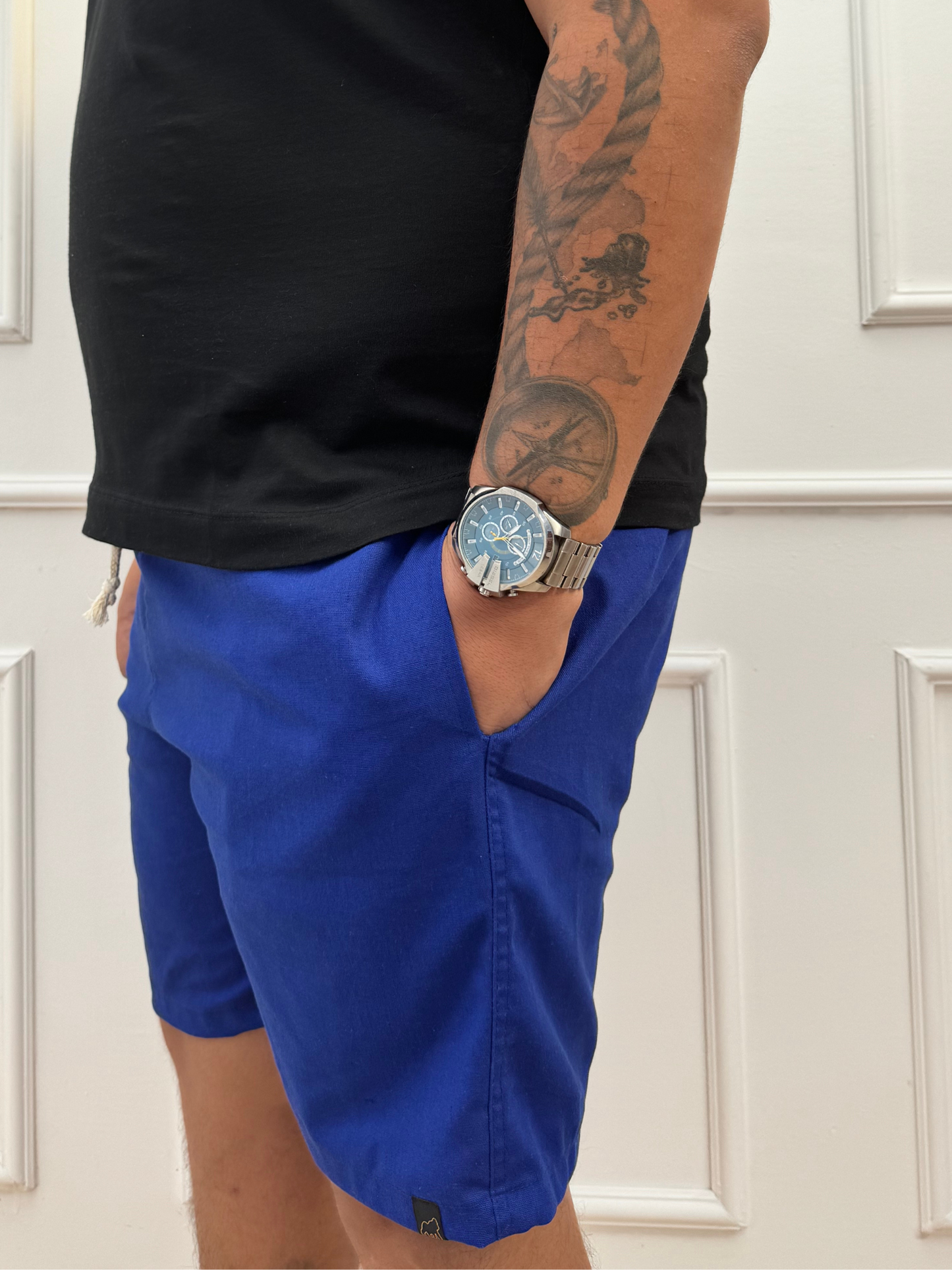 SHORT LINHO AZUL ROYAL - PLUS SIZE