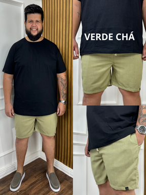 SHORT LINHO VERDE CHÁ PLUS SIZE