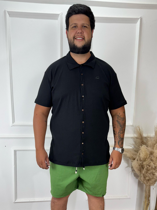 CAMISA SOCIAL PRETA - PLUS SIZE