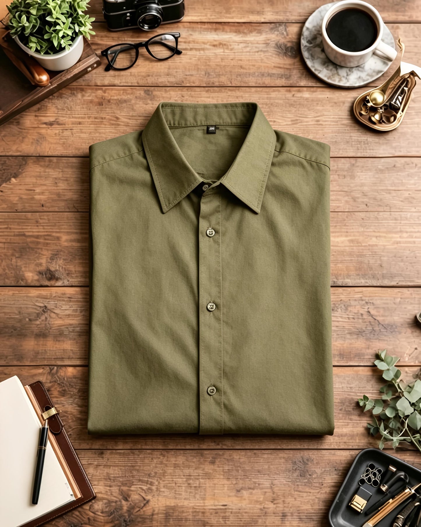 Camisa Social Titan - Verde Musgo