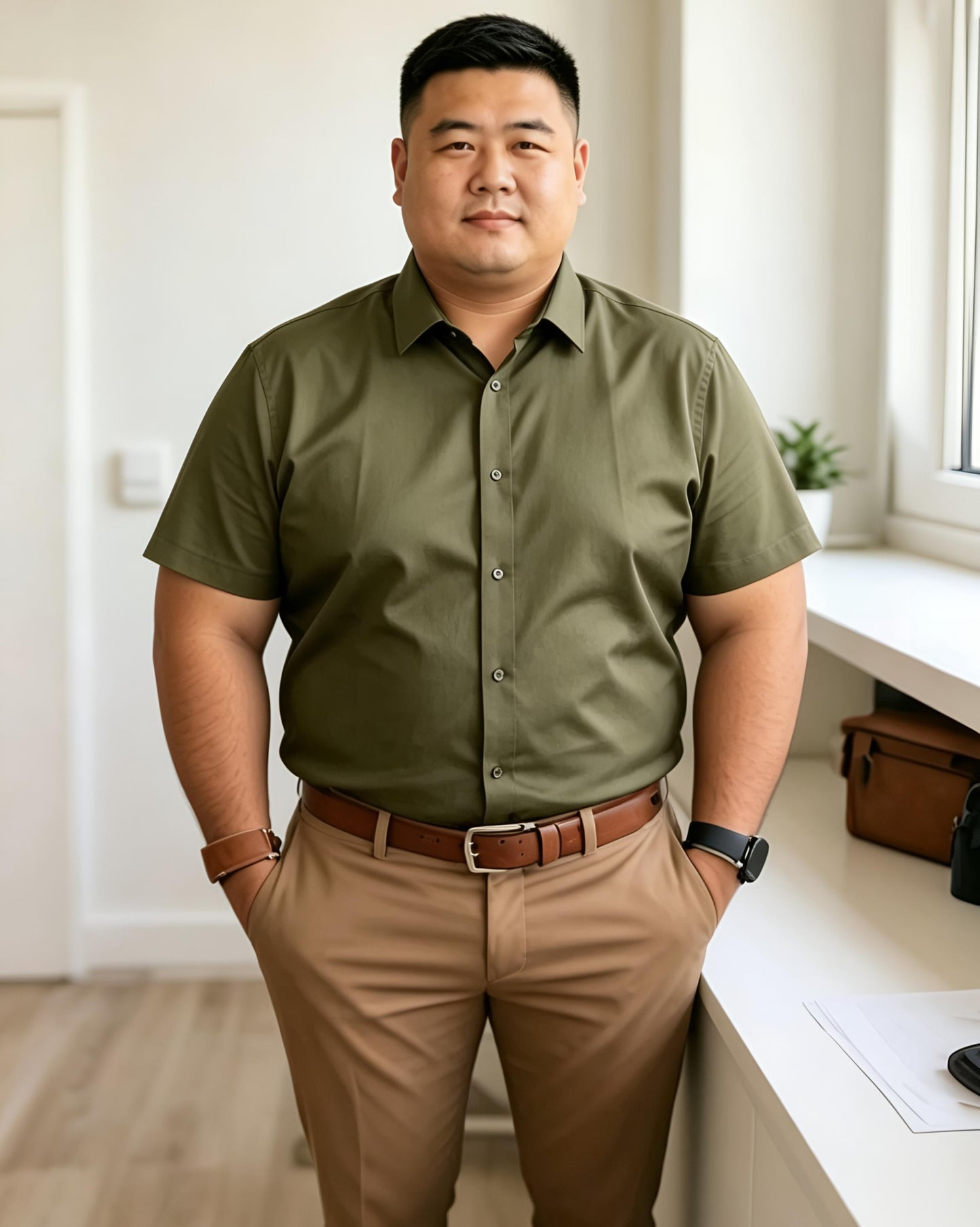Camisa Social Titan - Verde Musgo