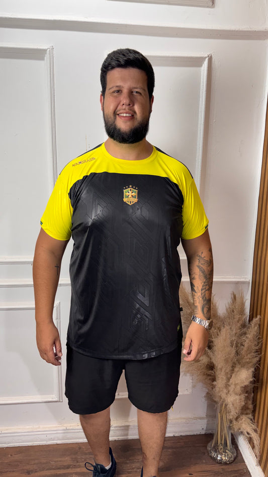 Camisa Brasil Amarela + Preta - Trybuteha