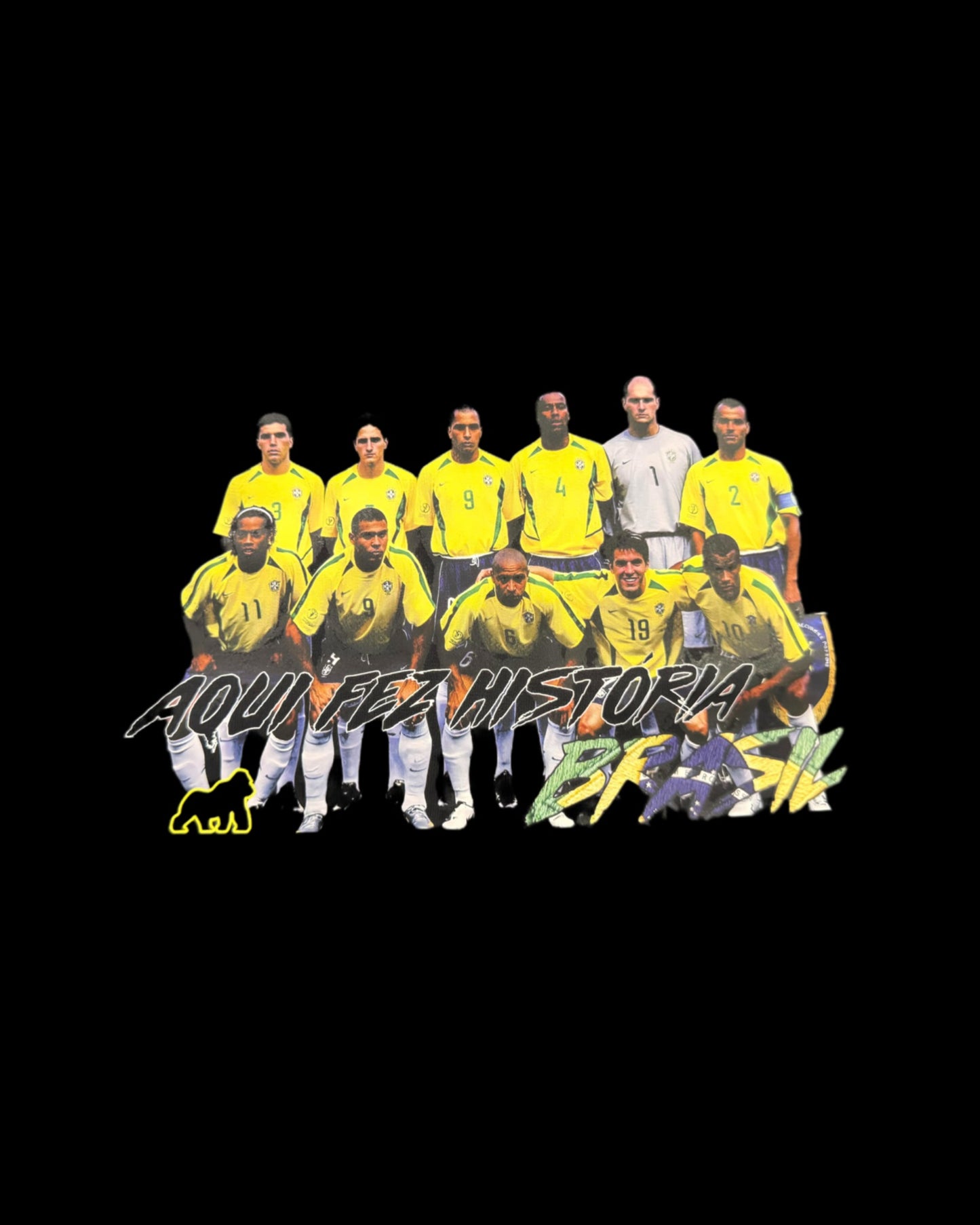 Camisa preta estampa retrô seleção