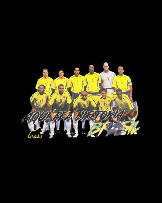 Camisa preta estampa retrô seleção