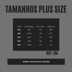 SHORT PRETO TACTEL PLUS SIZE