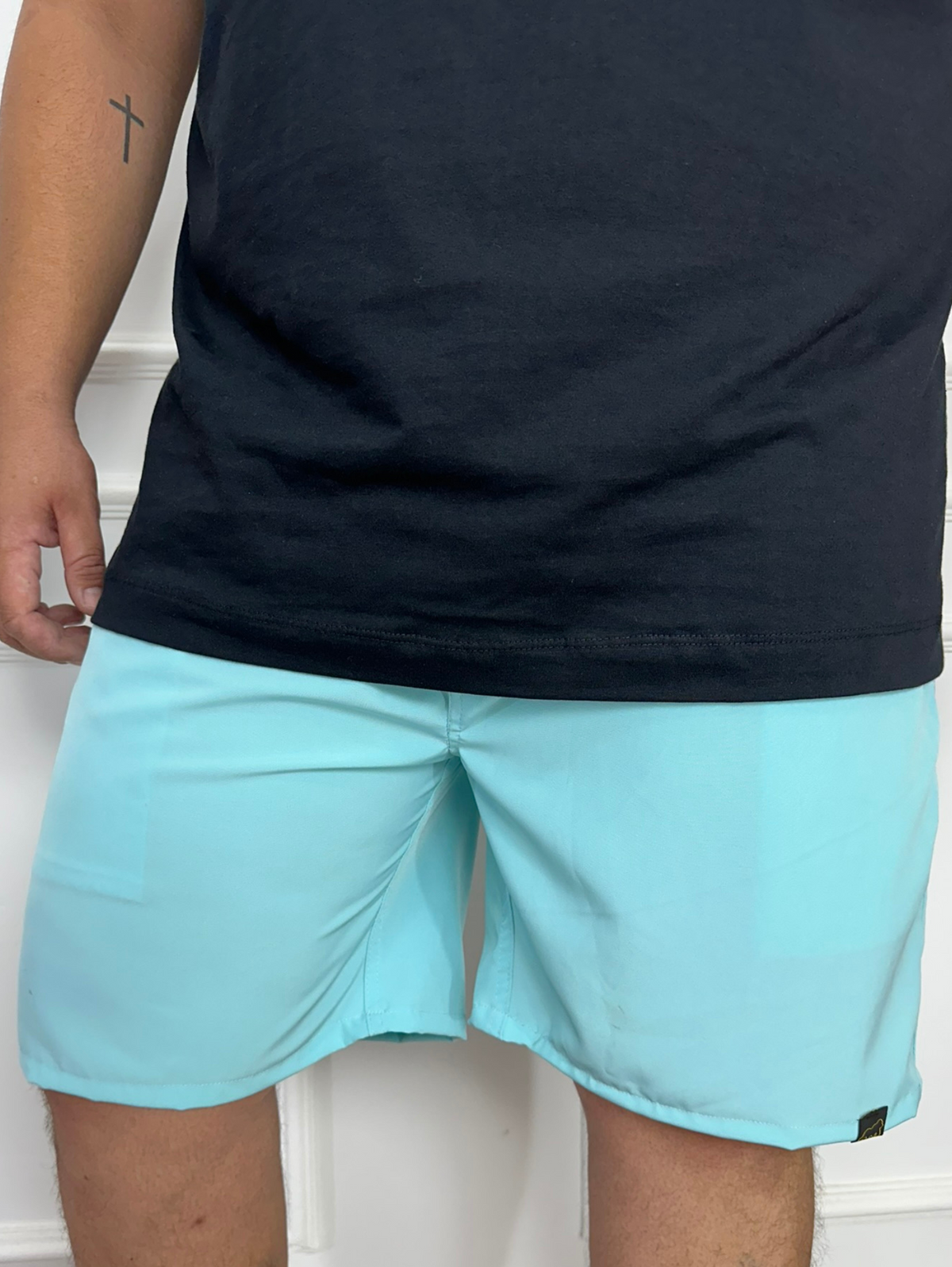 SHORT TACTEL VERDE ÁGUA PLUS SIZE