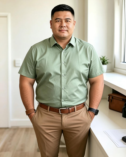 Camisa Social Titan - Verde Folha Clara