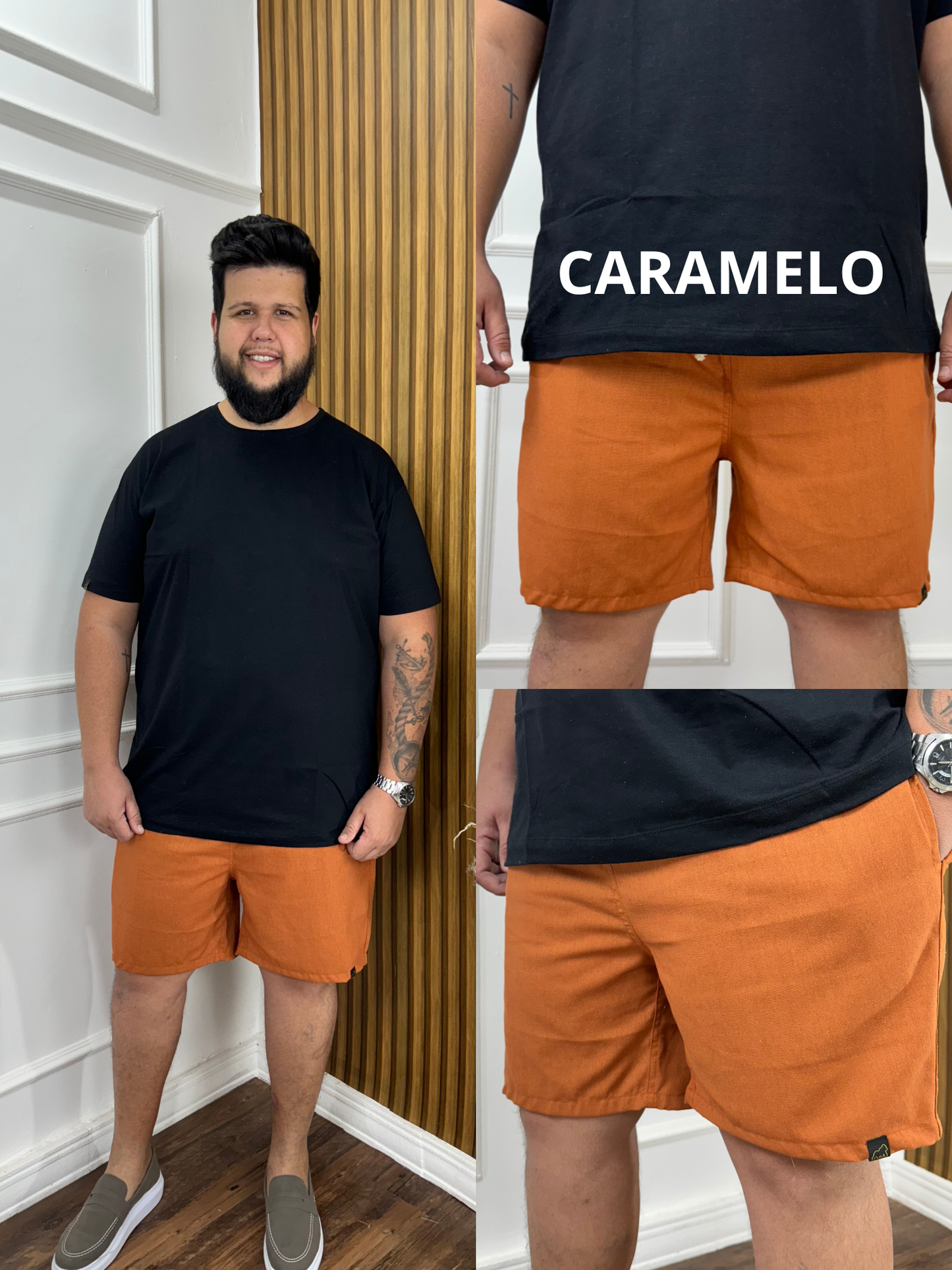 SHORT LINHO CARAMELO - PLUS SIZE