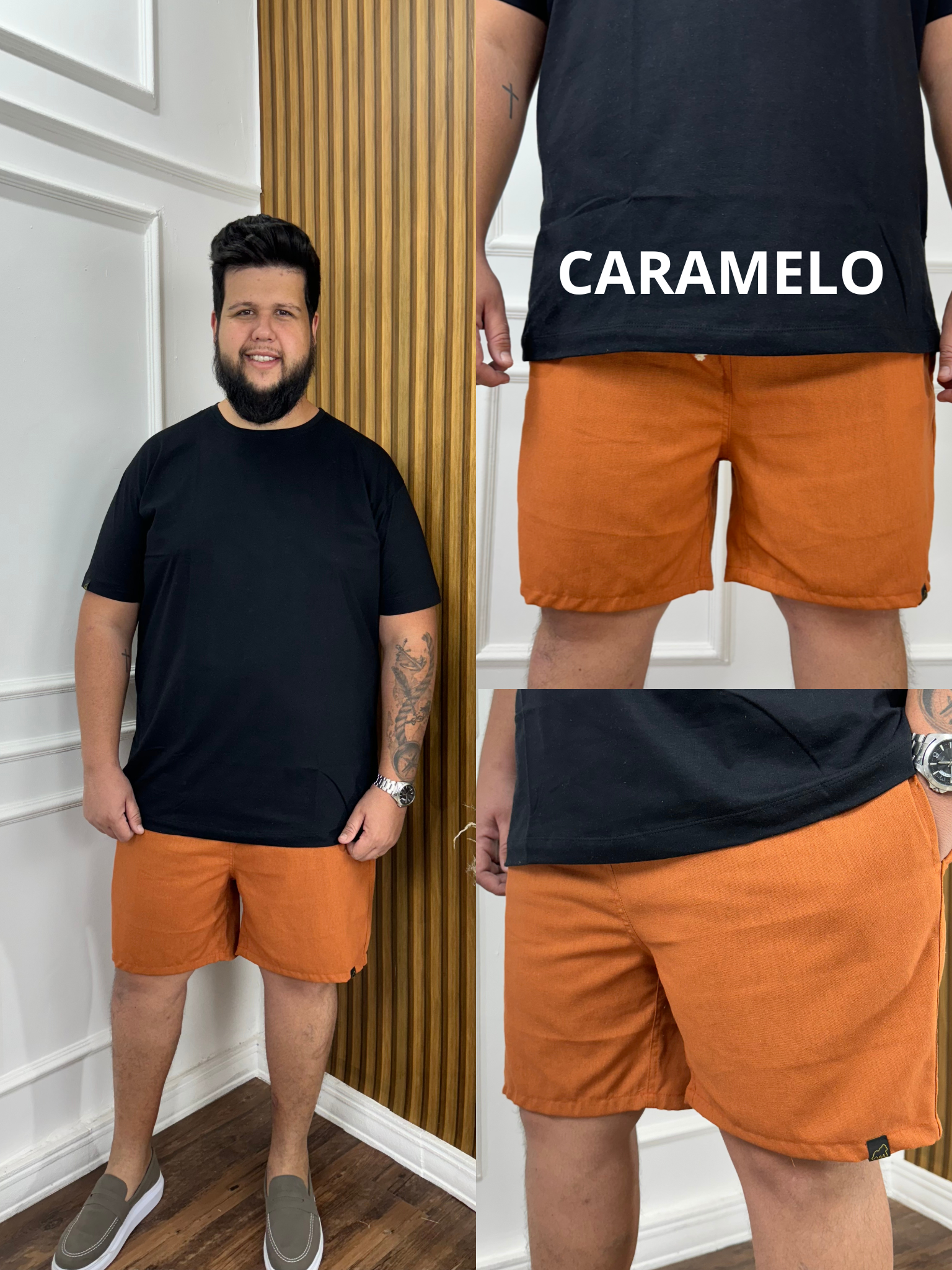 KIT 2 SHORTS DE LINHO CASUAL PLUS MASCULINO 199,90 - ESCOLHA AS CORES