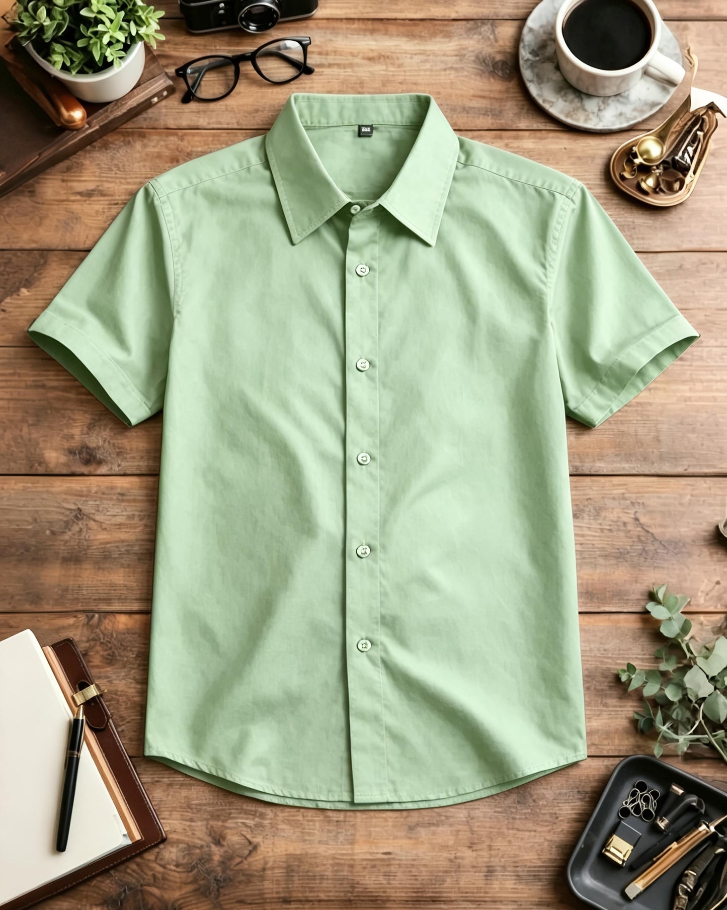 Camisa Social Titan - Verde Folha Clara