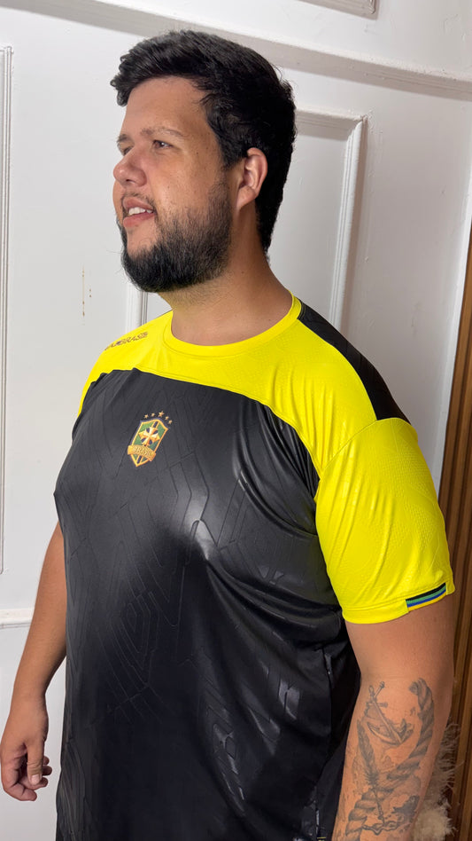 Camisa Brasil Amarela + Preta - Trybuteha