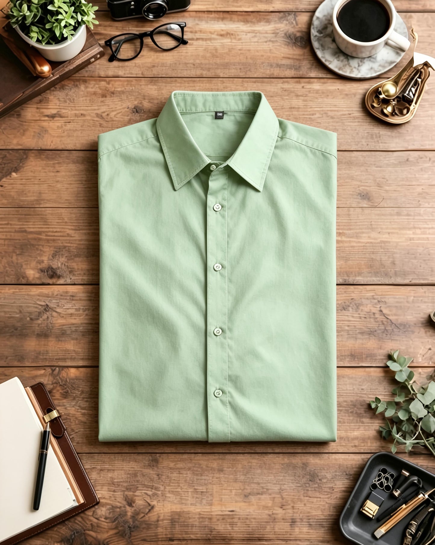 Camisa Social Titan - Verde Folha Clara