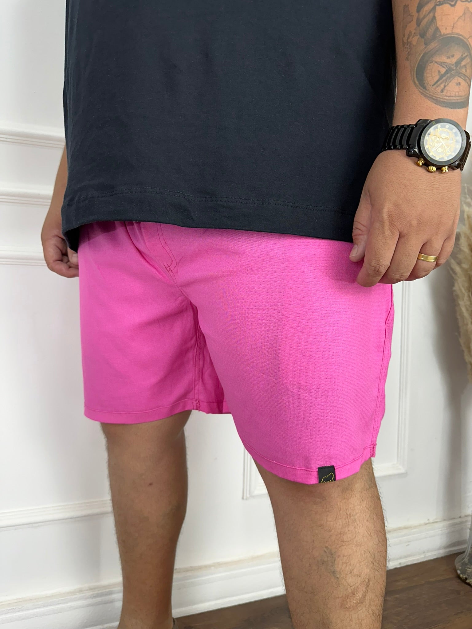 SHORT LINHO PREMIUM ROSA PLUS SIZE