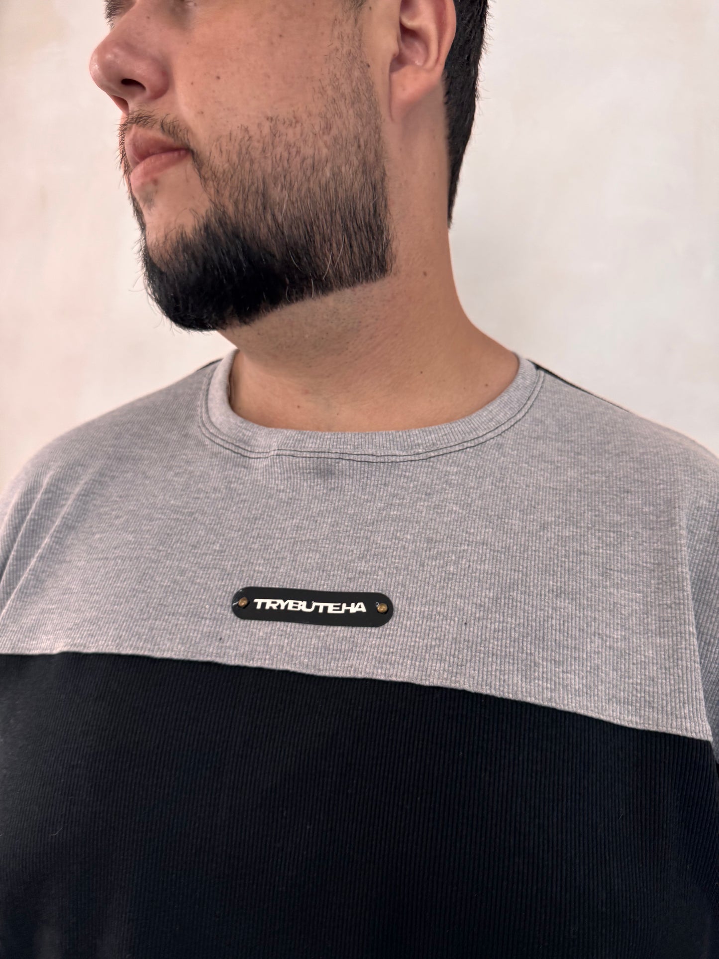 Camisa Titan Canelada Bicolor - Cinza + Preto