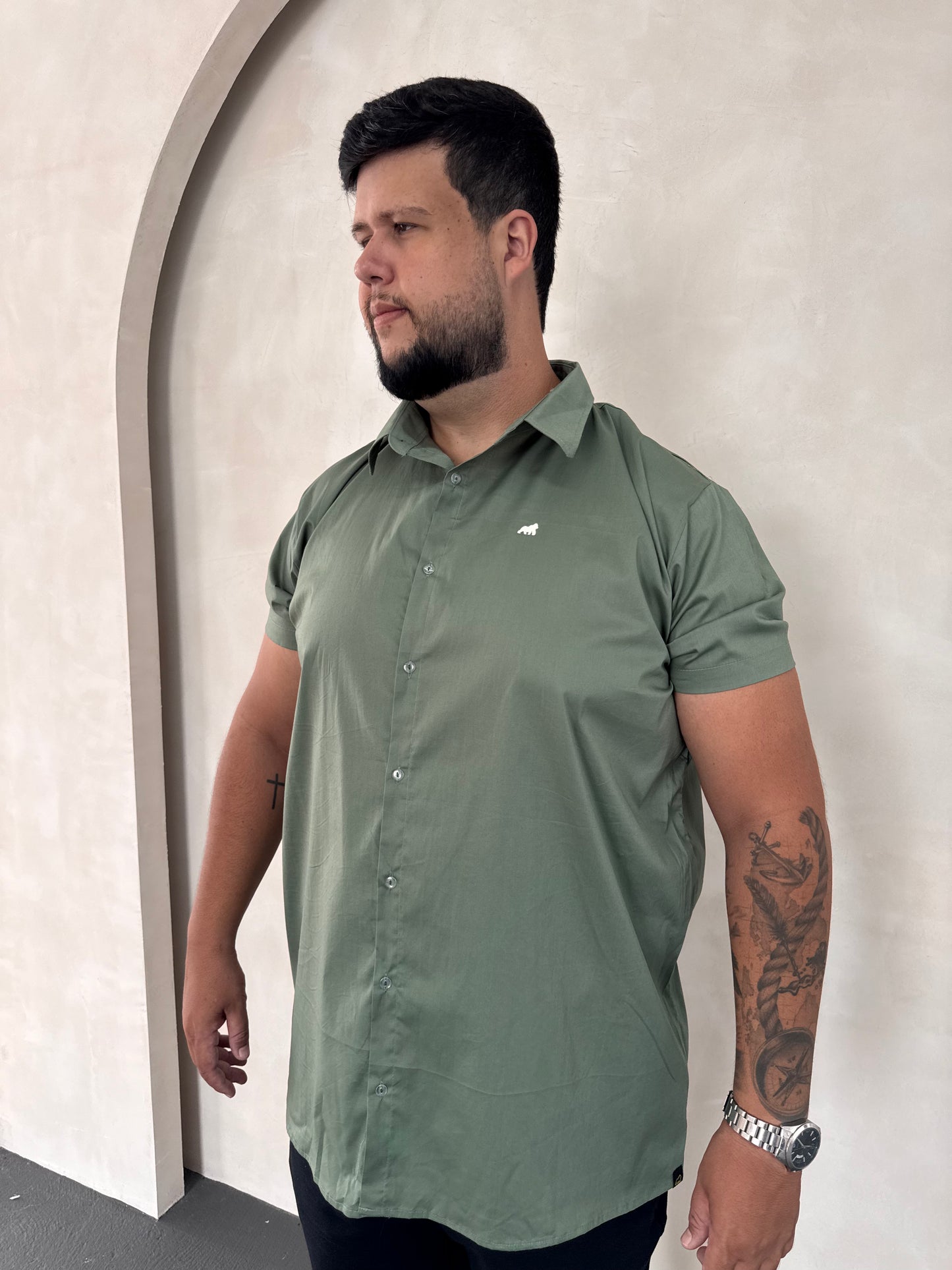 Camisa Social Titan - Verde Folha Clara