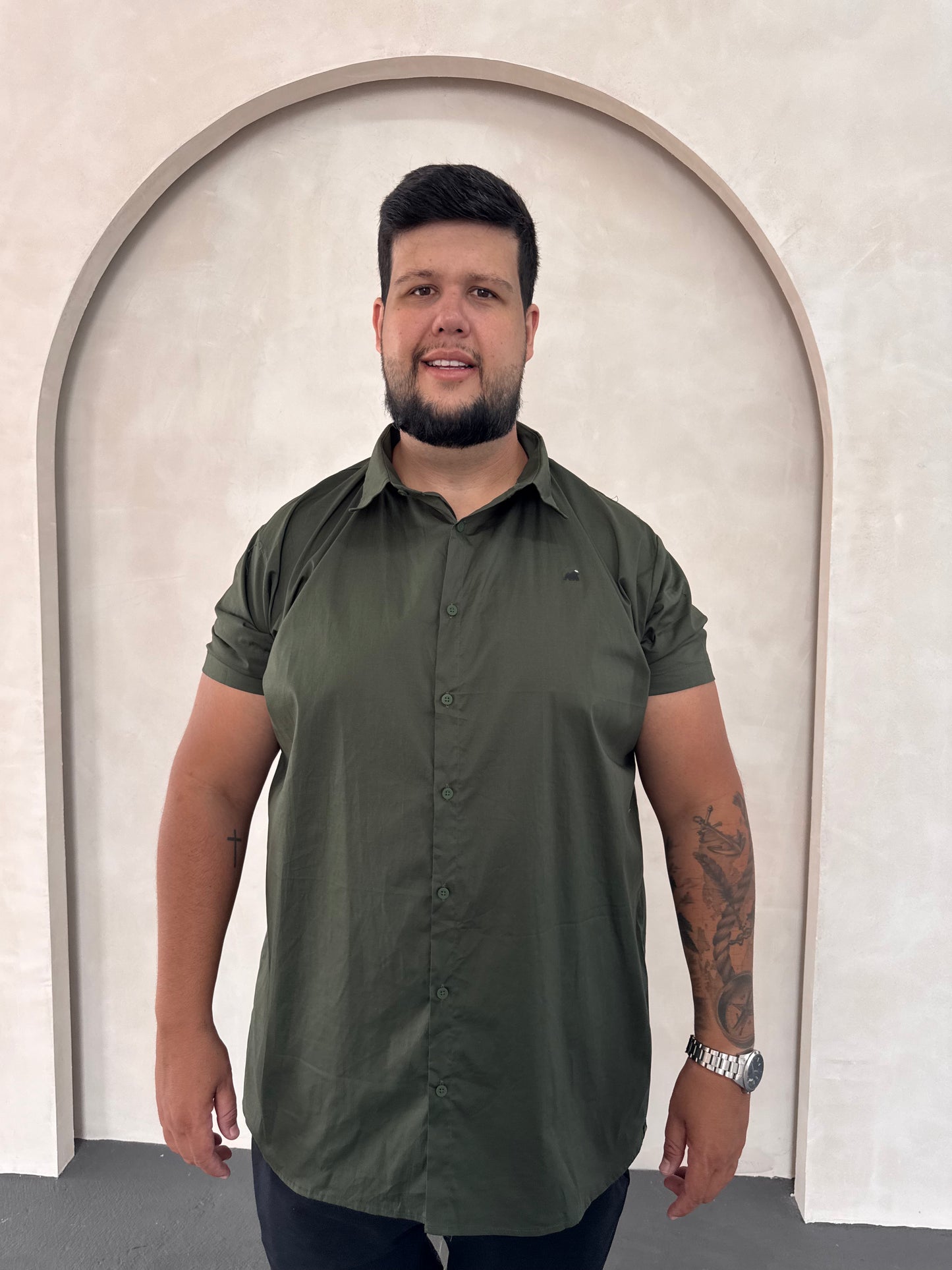 Camisa Social Titan - Verde Musgo