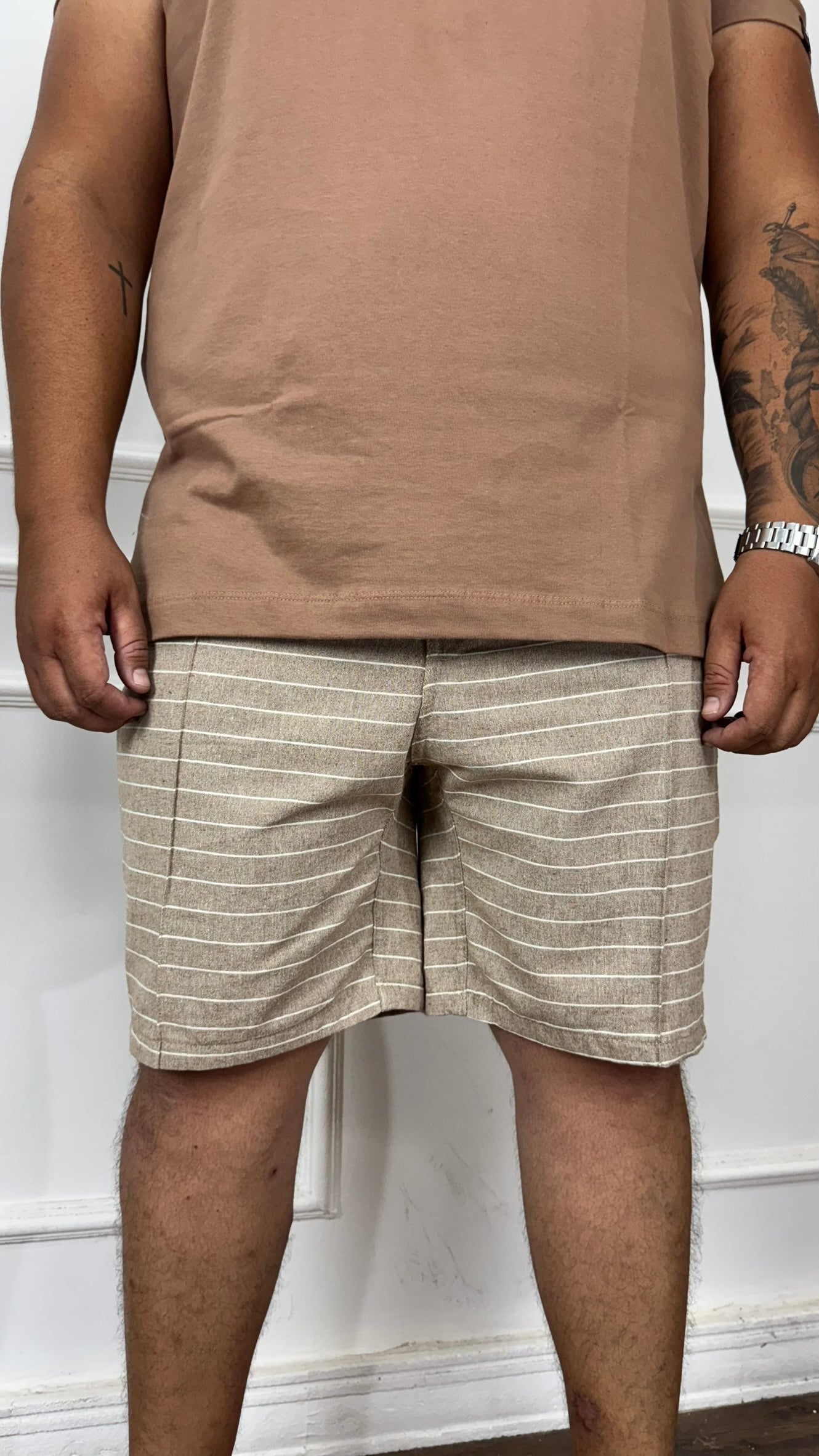 BERMUDA SOCIAL LISTRADA- PLUS SIZE