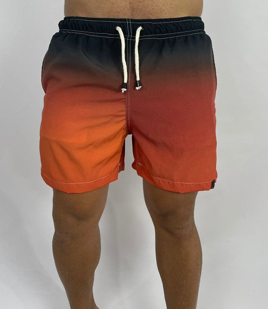 SHORT DEGRADÊ PRETO E LARANJA