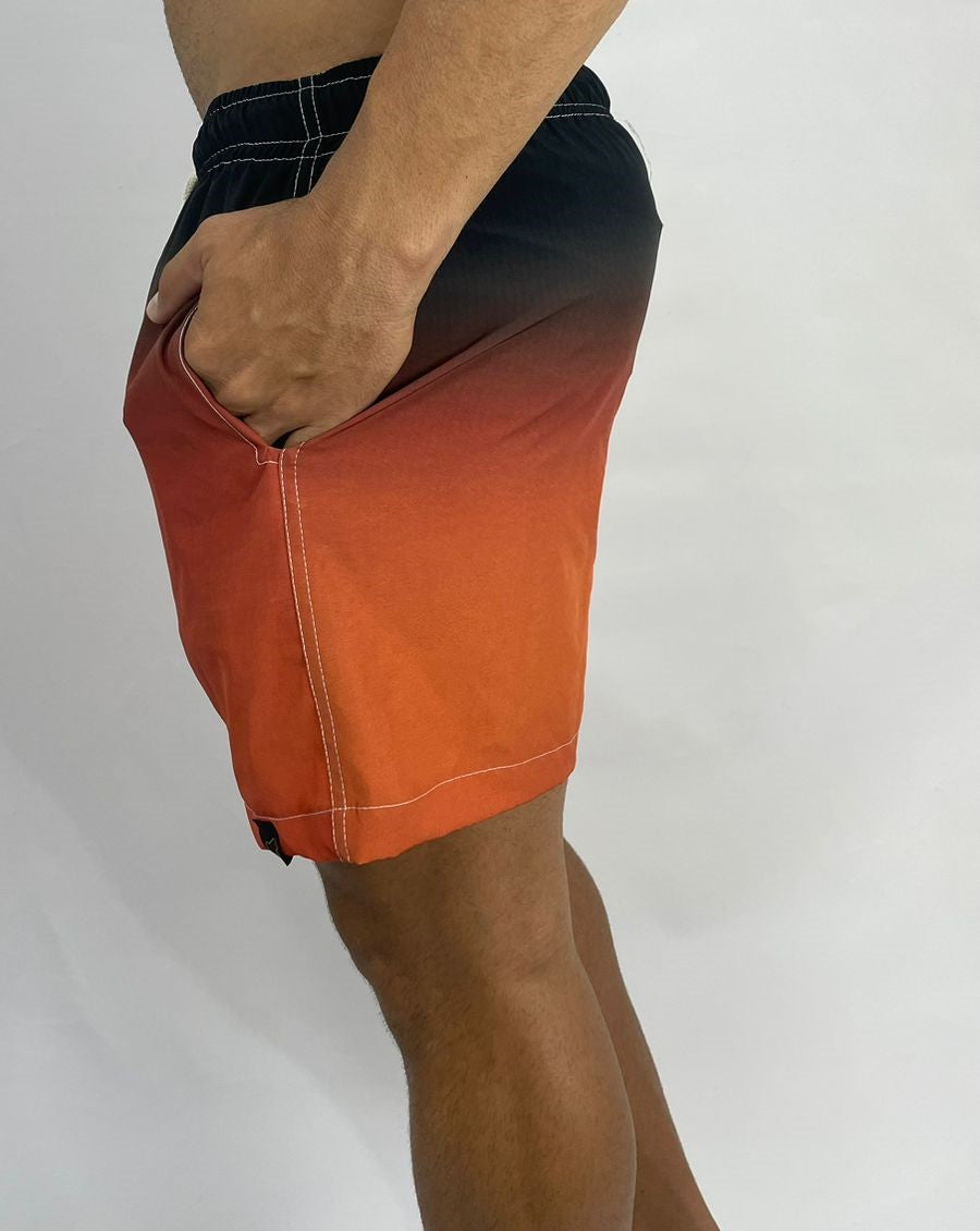 SHORT DEGRADÊ PRETO E LARANJA