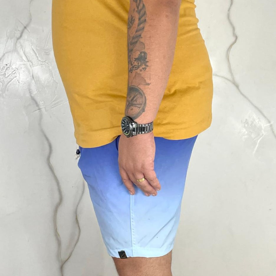 SHORT AZUL E PRETO DEGRADÊ PLUS SIZE