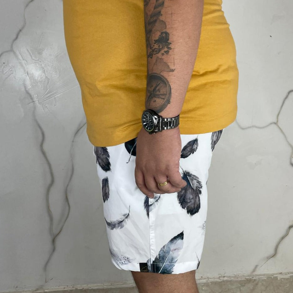 SHORT PENAS PRETO E BRANCO PLUS SIZE