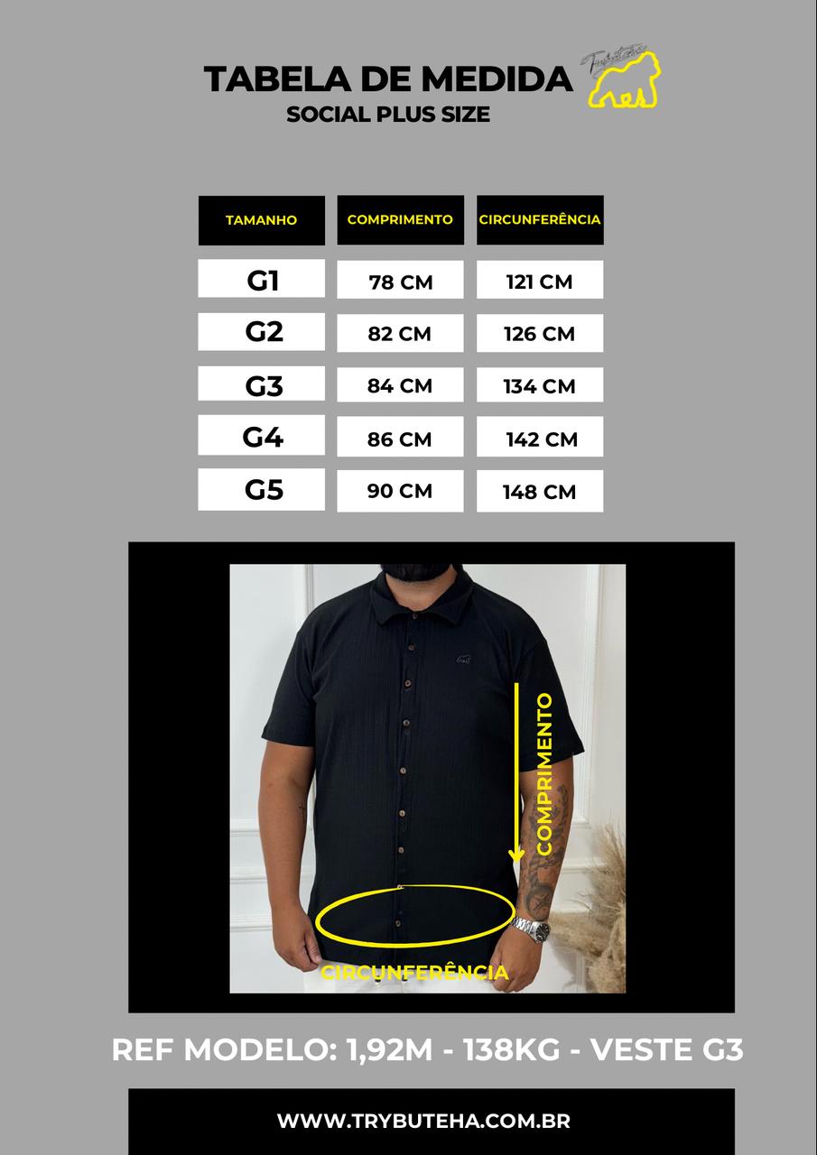 CAMISA SOCIAL BRANCA - PLUS SIZE