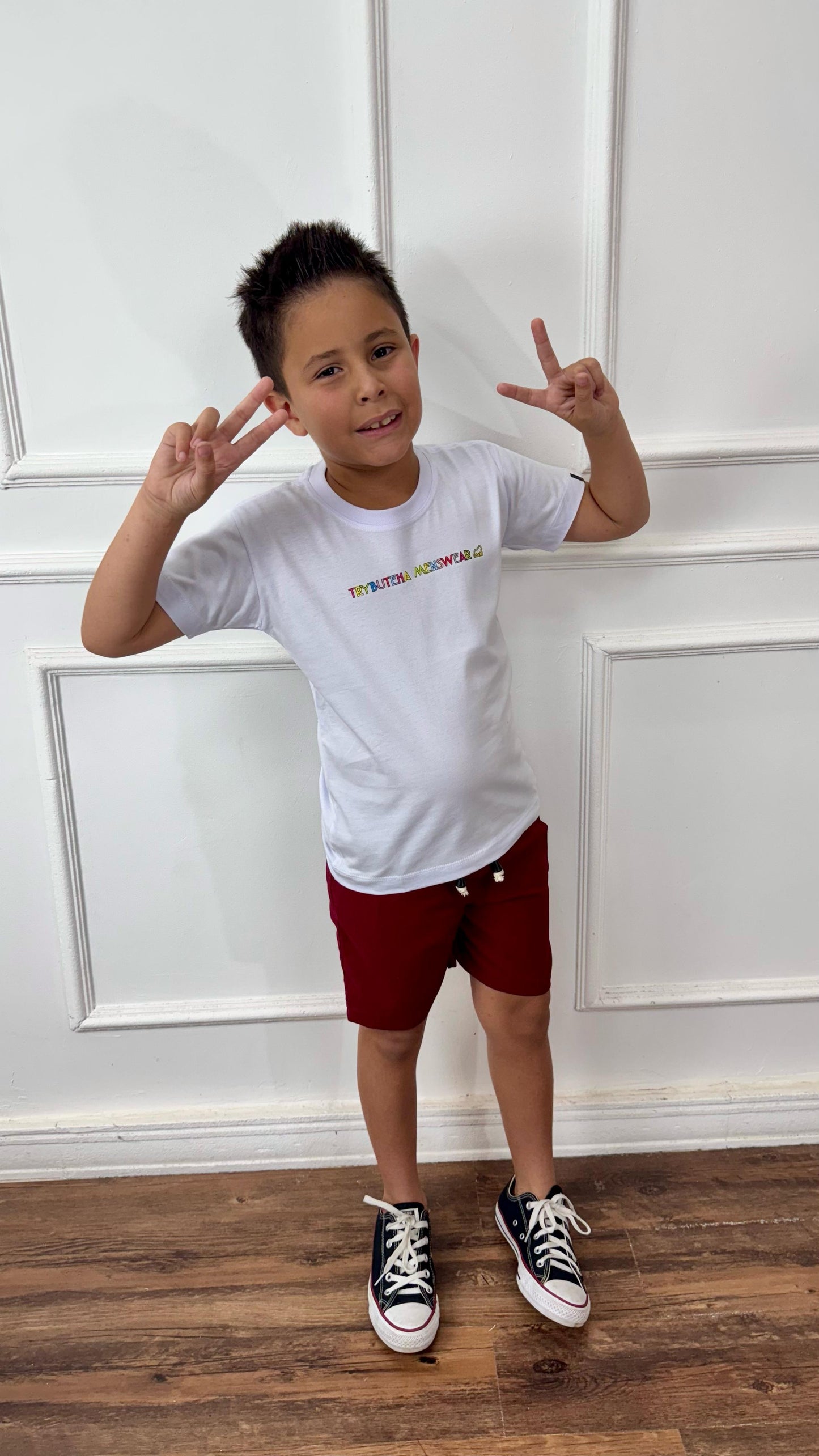 SHORT LINHO BORDÔ  KIDS